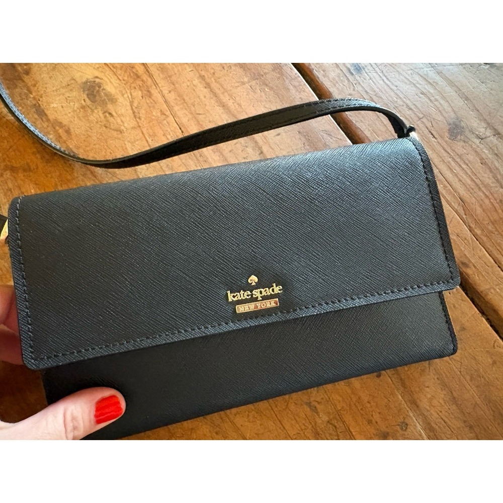 Kate Spade Black Saffiano Leather Crossbody Bag